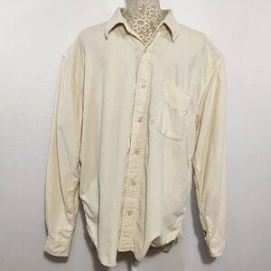 Fresh Produce Men’s Size M Ivory Corduroy Button Down Long Sleeve Shirt Classic